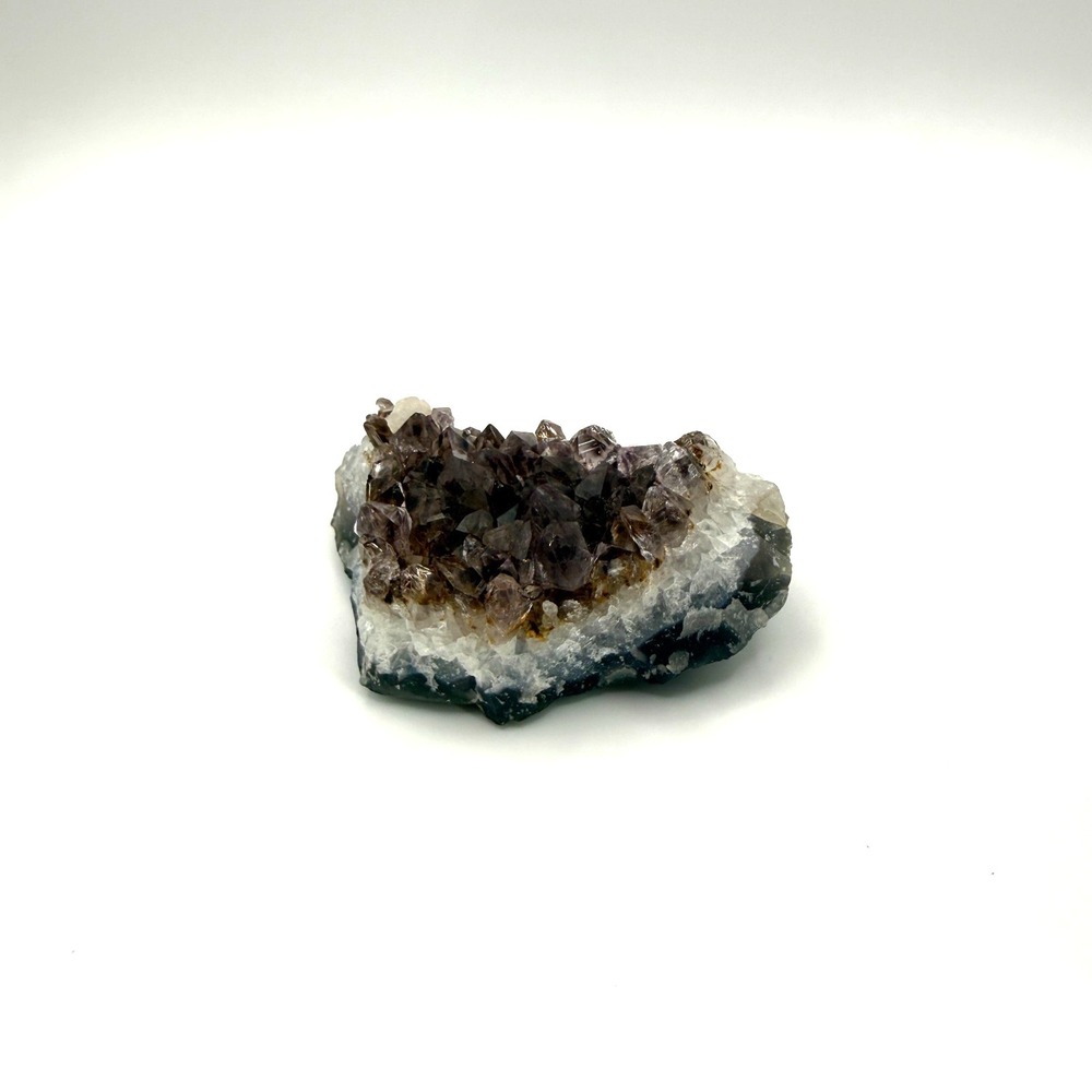 3" Smoky Quartz Cluster Sparkling Druzy Crystal Mineral Geode 2" Height